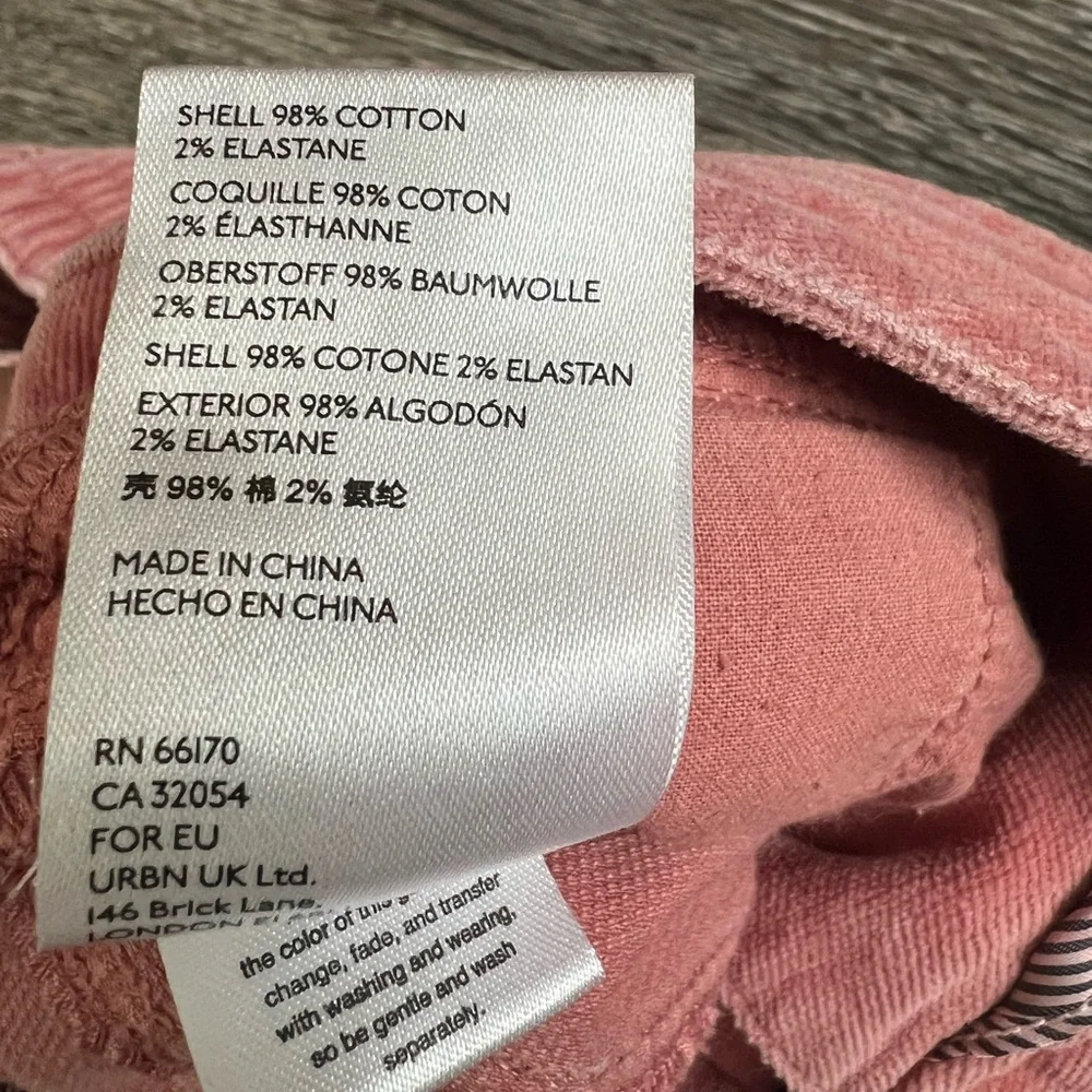 Anthropologie Kalea Pleated Corduroy Jogger Pants Pink - Picture 9 of 9